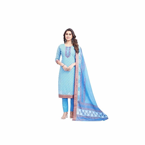 Women's Pure Cotton Suit Set with Gadwal Border