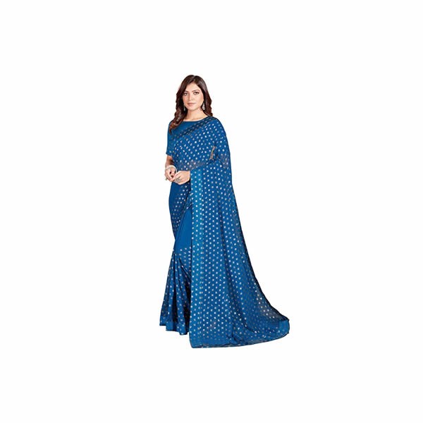 Saree Details : Saree Color-Blue, Black, Red, Cream, Purple, Grey and Green Saree Material- Georgette, Saree Length- 6.3 m, Saree Print- Solid, Saree Work 0
