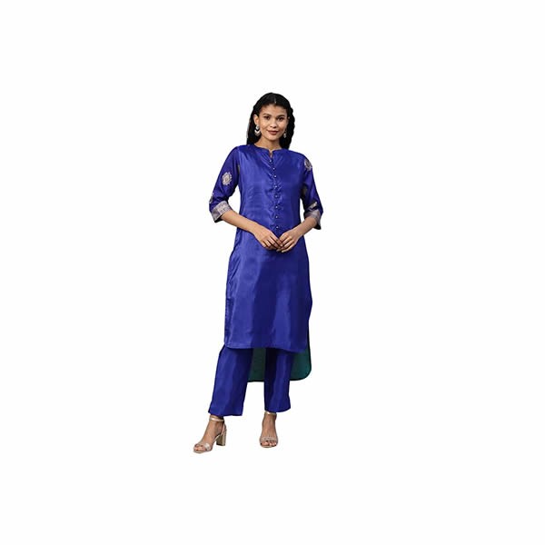 Royal Blue Poly Silk Salwar Suit Set