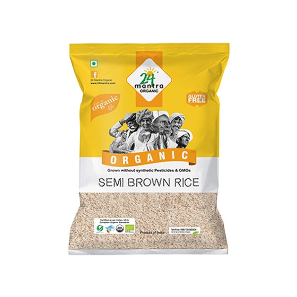 24 Mantra Organic – Semi Brown Rice (Handpounded), 1 kg