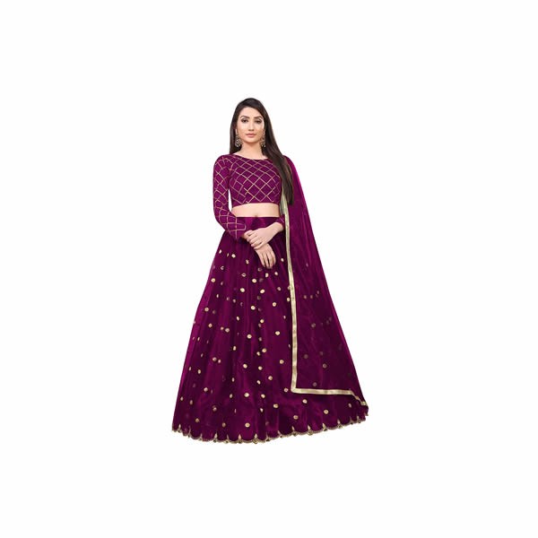 Women's Net Semi-stitched Lehenga Choli……