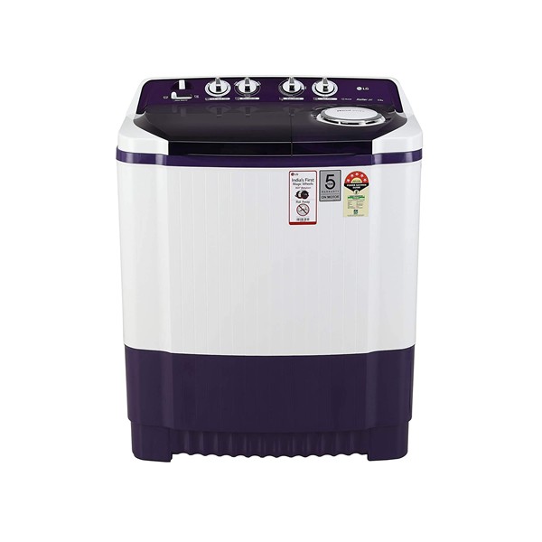 LG 10 kg 5 Star Semi-Automatic Top Loading Washing Machine (P1145SRAZ, Burgundy, Punch + 3)