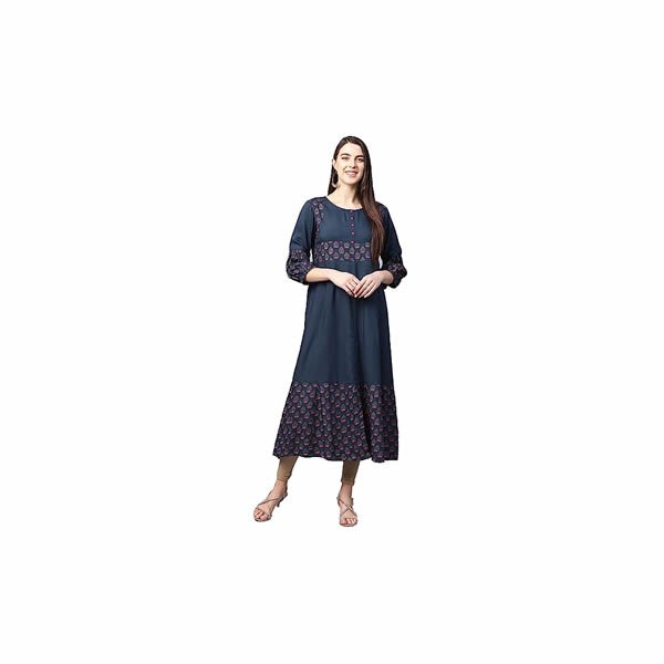 Women's Rayon Floral Printed Anarkali Kurta for Women0
