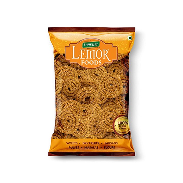 Lemor Special Moongdal Chakli (500 g, 2 Packs of 250g) | Namkeen Snacks for foodie Indians