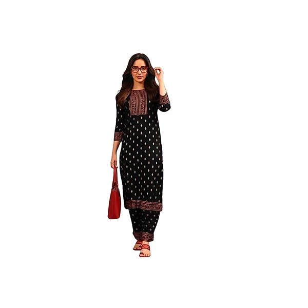 Women's Rayon Printed Kurta with Palazzo Set for Ladies & Girls Kurtis Set
