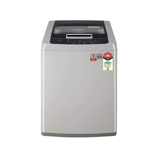 LG 7.5 Kg 5 Star Smart Inverter Fully-Automatic Top Loading Washing Machine (T75SKSF1Z, Middle Free Silver)