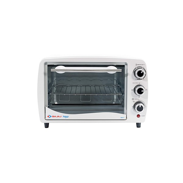 Bajaj Majesty 1603 T Oven Toaster Griller (OTG) with Stainless Steel Body, White, 16L