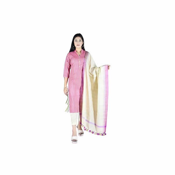 Cotton Ikat Unstitched Suit Set for Women with Dupatta | Ikkat Salwar Suit Dress Material for Women