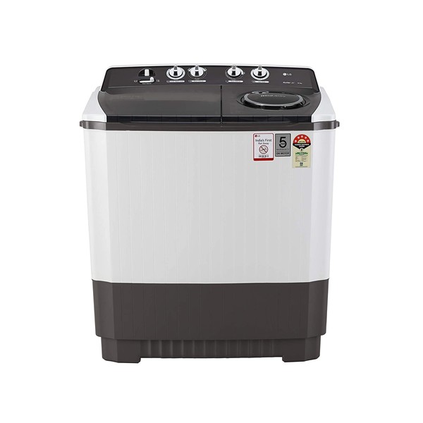 LG 10 kg 5 Star Semi-Automatic Top Loading Washing Machine (P1045SGAZ, Grey, Wind Jet Dry)