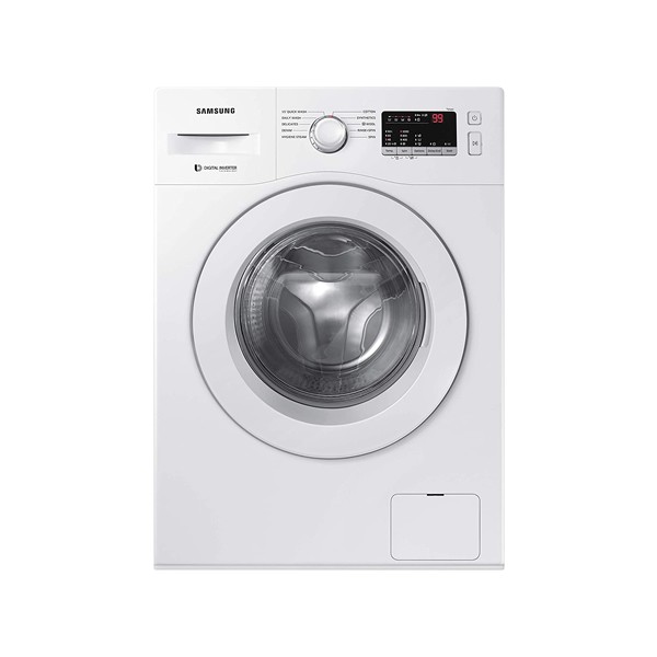 Samsung 6.0 Kg Inverter 5 star Fully-Automatic Front Loading Washing Machine (WW61R20GLMW/TL, White, Hygiene steam)
