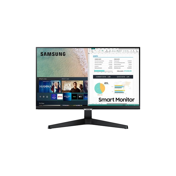 Samsung 24 inch Smart Monitor with Netflix, YouTube, Prime Video and Apple TV Streaming (LS24AM506NWXXL, Black)